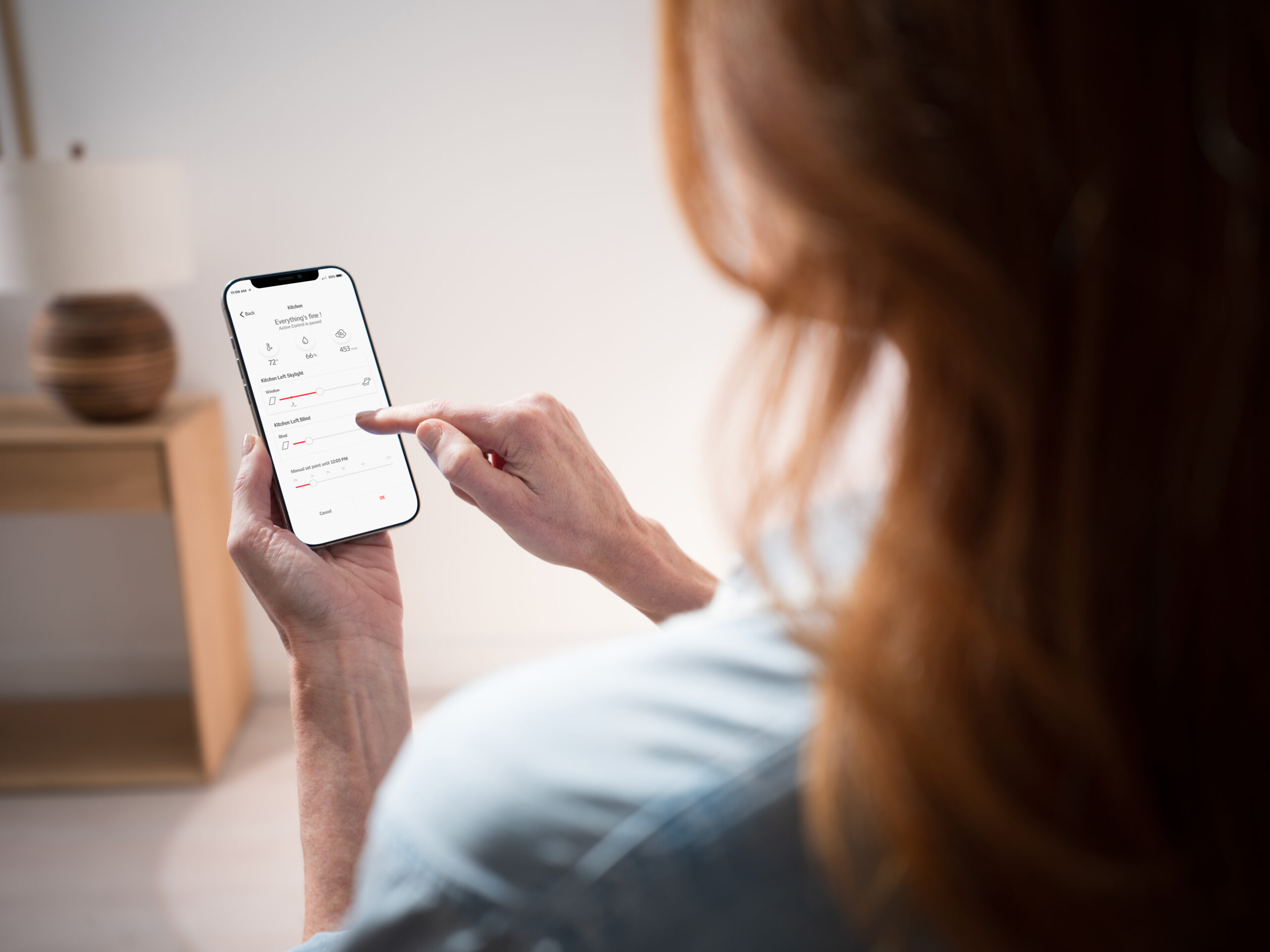 Skylight with integrated shade control in modern architectural application, balancing daylight and glare in interior design